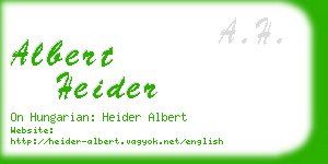 albert heider business card